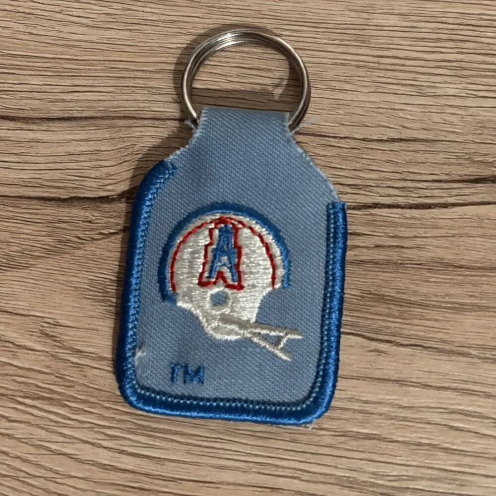 NFL Houston Oilers Vintage Logo Light Blue embroidered Keychain football 1980s